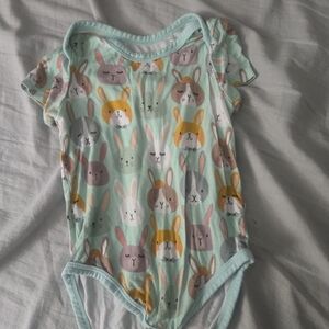 Adorable Bunny Print Kids One Piece
